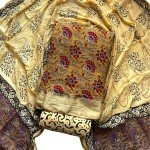reef-gold-color-hand-printed-kalamkari-print-dora-silk-suit-with-chiffon-zari-border-dupatta