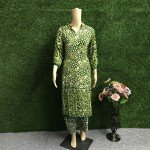 Myrtle Color Soft Rayon Indonesian Batik Print Kurti Plazo
