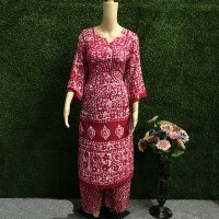 pinkish-red-soft-rayon-indonesian-batik-print-kurti-plazo