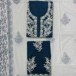 Elephant Color Lucknowi Style Work Cotton Suit