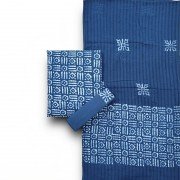 Light Navy Blue, Hand Block Batik Print Cotton Suit