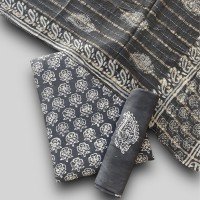 davy-grey-color-indonesian-style-batik-hand-block-printed-pure-muslin-fabric-suit-with-georgette-zari-dupatta