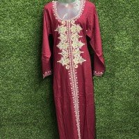wine-berry-color-hand-printed-zari-work-rayon-fabric-gown