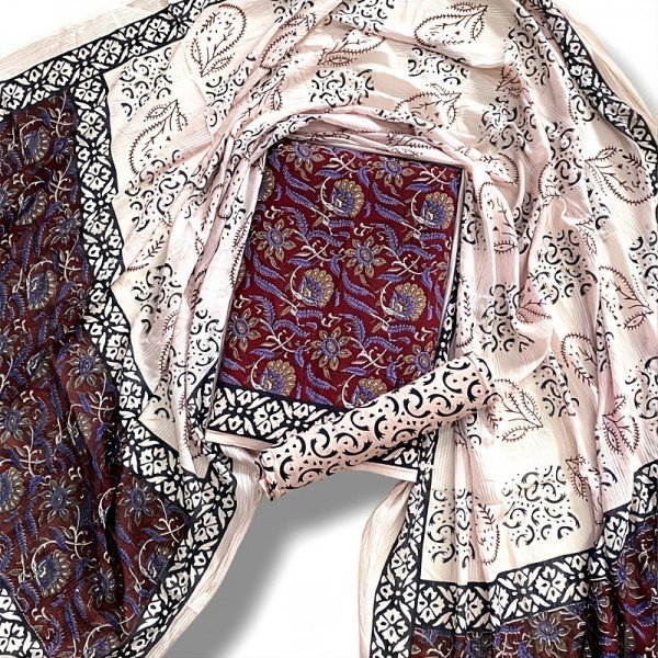 Cherrywood, Hand Printed Kalamkari Suit