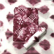 Wine Berry Color Tie-Dye Bandej Pure Muslin Fabric Suit