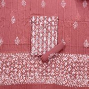 Coral Tree Color, Hand Block Batik Print Pure Cotton Suit