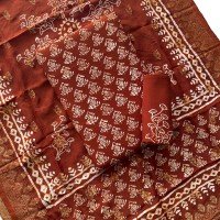 persian-plum-color-hand-block-print-wax-batik-heavy-silk-suit-with-dora-silk-banarsi-dupatta