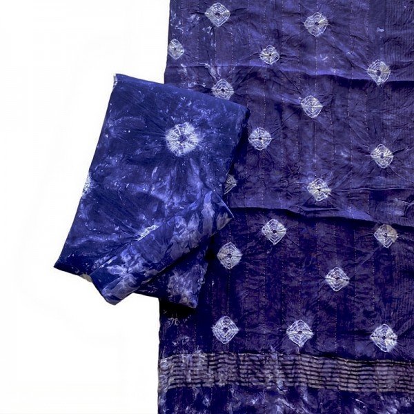 Cloud Burst, Tie Dye Bandej Suit With Cotton Stole Dupatta