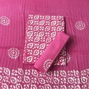Raspberry Pink Color Hand Block Batik Print Cotton Suit