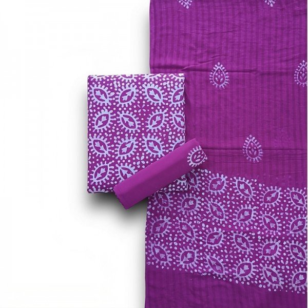 Purple Jam, Hand Block Batik Print Cotton Suit