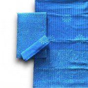 Blue De France, Hand Block Indonesian Style Batik All Over Print Cotton Suit