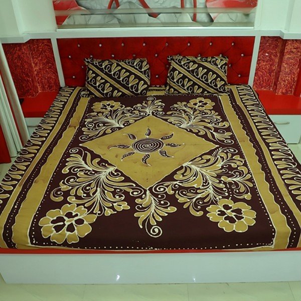 Eclipse Color, Batik Pan Work Queen Size Bedsheet