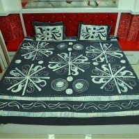 Outer Space Color, Batik Pan Work Queen Size Bedsheet