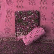 Boysenberry Color Jaipuri Hand Block Pigment Print Rayon Suit