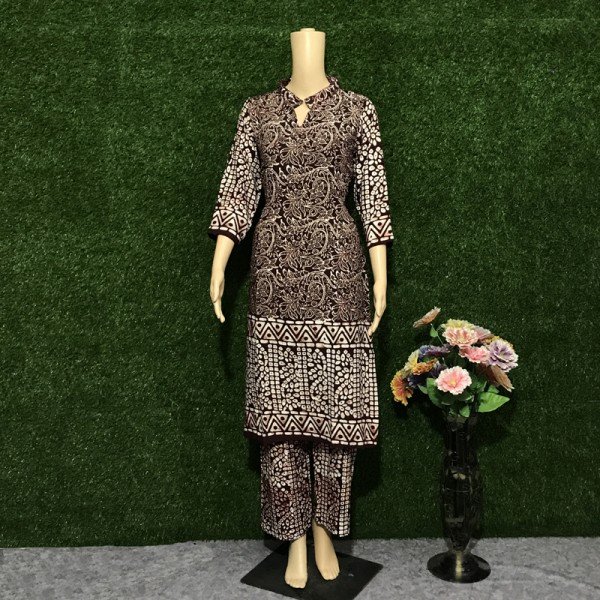 Gondola Color Soft Rayon Indonesian Batik Print Kurti Plazo