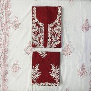 Persian Plum Color Lucknowi Style Work Cotton Suit